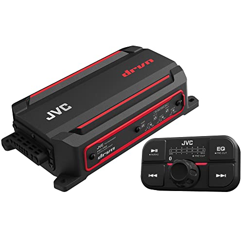 JVC KS-DR2104DBT Compact 4-Channel 600 Watt Car Amplifier with Bluetooth Streaming. Built for Marine, ATV and Powersport Applications. Waterproof, Dustproof, Rust Proof and Vibration Proof JVC KS-DR2104DBT Compact 4-Channel 600 Watt Car Amplifier with Bluetooth Streaming. Built for Marine, ATV and Powersport Applications. Waterproof, Dustproof, Rust Proof and Vibration Proof